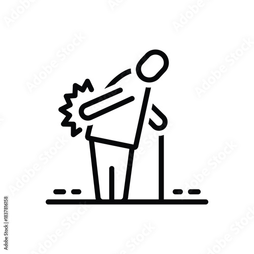 Black line icon for pain management