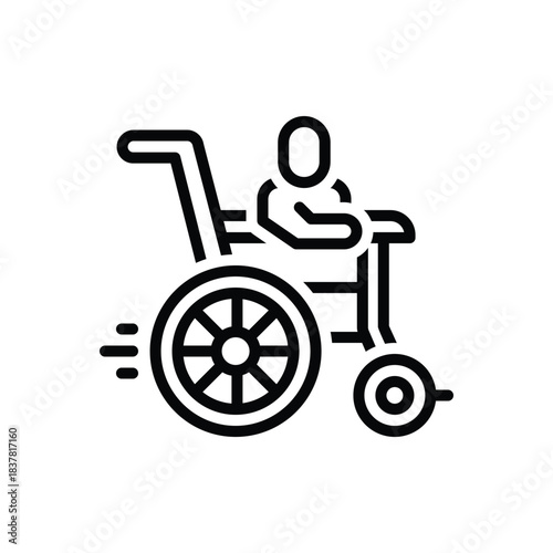 Black line icon for wheelchair access