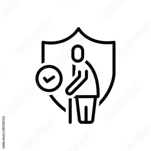 Black line icon for aging gracefully