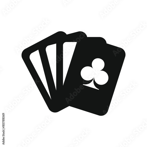 Ace of spades playing card logo emblem template