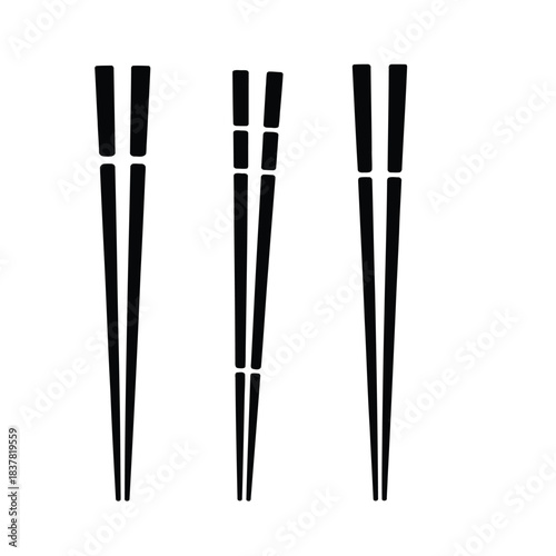 Cartoon bowl and eating chopsticks or Chinese chopsticks. In Chinese, chopsticks means kuizi. Food, sushi, noodles. Thai, Japanese or Asian cuisine. Restaurant tools. Kitchenware icon. 
