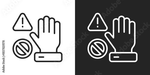 Banned Icon In Black And White Line Style