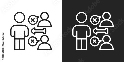 third party Icon In Black And White Line Style