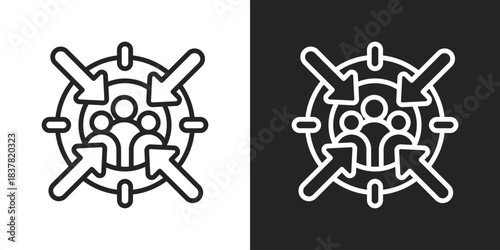focus Icon In Black And White Line Style