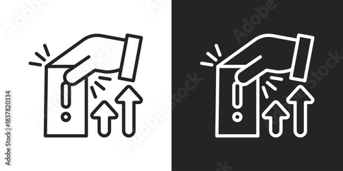 intervention Icon In Black And White Line Style