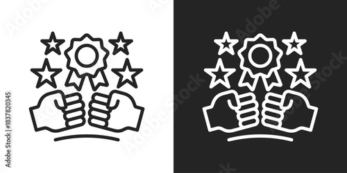 Competition Icon In Black And White Line Style