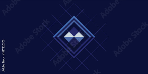 Abstract geometric design with diamond shapes and blue color palette for modern aesthetics
