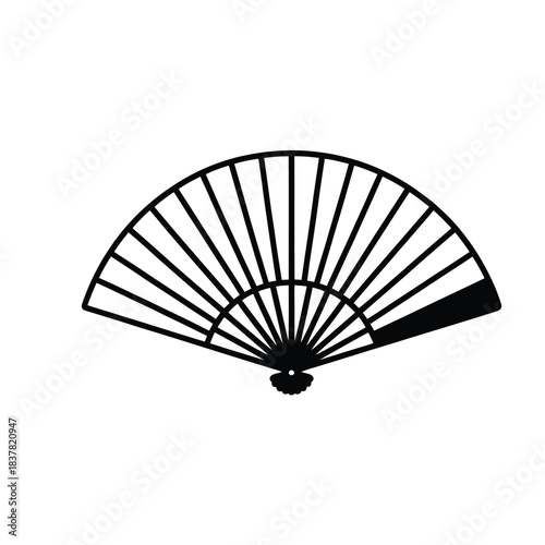 Minimalist Folding Hand Fan Icon