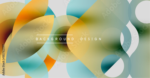 Abstract colorful shapes overlap. Gradient hues create dynamic visual texture. Modern design element for backgrounds.