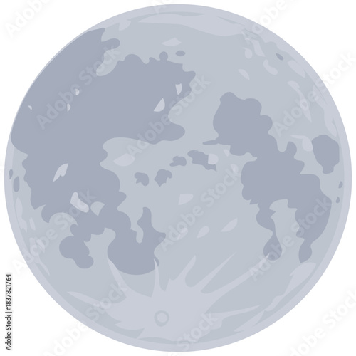 Full Moon Vector Illustration Flat Design