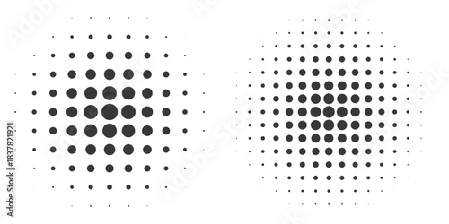 Halftone gradient. Dotted gradient  smooth dots spraying and halftones dot background seamless modern arts dotted simple