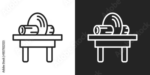 Deforestation Icon In Black And White Outline Style