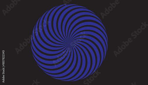 Blue Spiral Optical Illusion – Hypnotic Twirl Circular Design Vector on Dark Background
