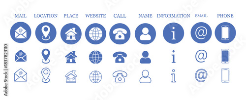 Business Contact Icons Collection for Web, Profile, and Communication Use.