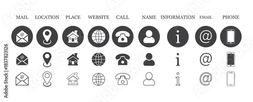 Business Contact Icons Collection for Web, Profile, and Communication Use.