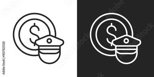 Custodian Icon In Black And White Line Style