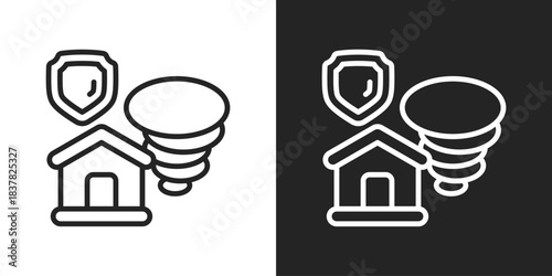 Catastrophic Icon In Black And White Line Style