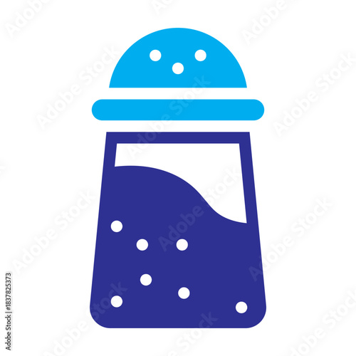 Color icon of salt shaker, bold outline, seasoning ingredient for cooking and baking