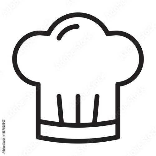 Line icon of chef hat, bold outline, cooking preparation for pancake celebration