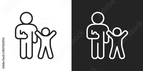 Parenting Icon In Black And White Line Style