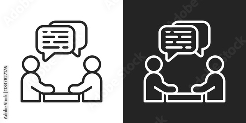 Negotiation Icon In Black And White Line Style