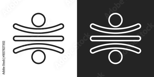 Resilience Icon In Black And White Line Style