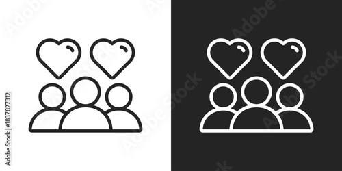 Social Awareness Icon In Black And White Line Style