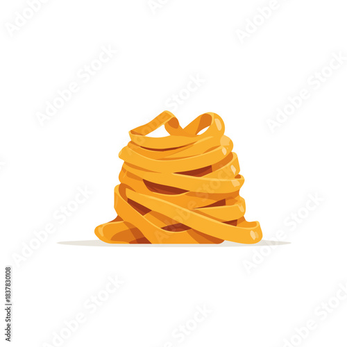 2D flat vector illustration of Fettuccine Bolognese, designed in a clean icon style and isolated on a white background.
