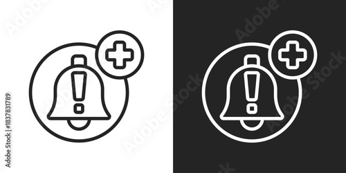 Security Alert Icon In Black And White Line Style