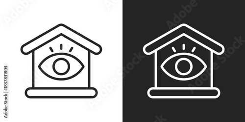 Surveillance Authority Icon In Black And White Line Style