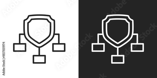 Security Framework Icon In Black And White Line Style