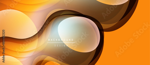 Abstract orange background. Flowing shapes create dynamic, modern design. Soft gradients, smooth curves, elegant composition.