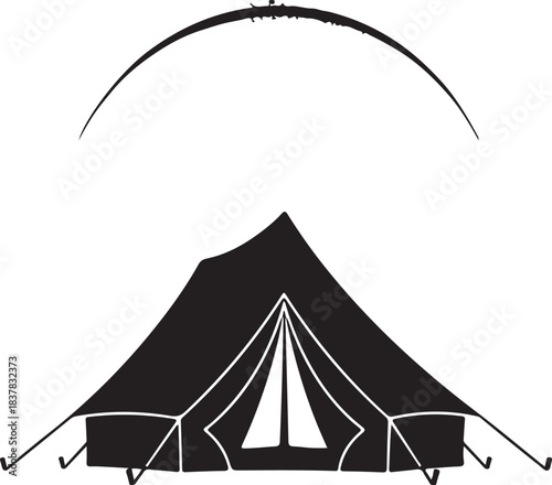 Bell Tent Silhouette with Arch camping canvas tent