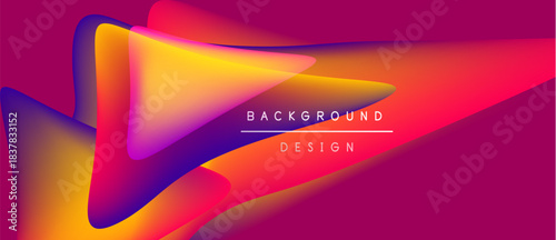 Vibrant abstract shapes blend, creating dynamic colorful background. Gradient hues transition smoothly, offering modern visual appeal.