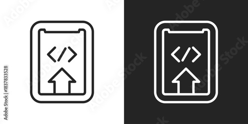 Deployment Icon In Black And White Line Style