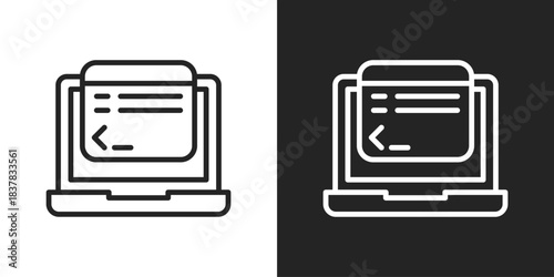 Command Line Icon In Black And White Line Style