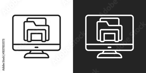 Repository Icon In Black And White Line Style