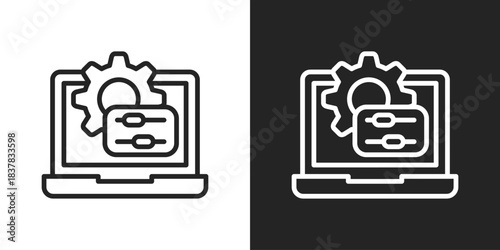 Configuration Icon In Black And White Line Style