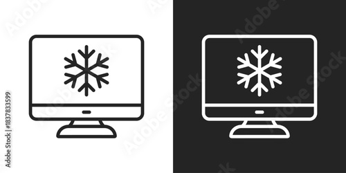 Freezing Icon In Black And White Line Style