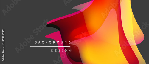 Abstract colorful layers overlap, creating dynamic visual effect. Background features gradients, smooth transitions, modern design elements.