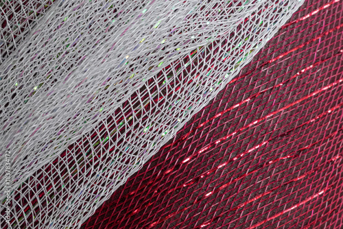 Abstract Christmas Holiday Ribbon Texture ( White & Red)