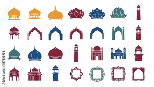 Assorted building and architectural design vector graphic elements