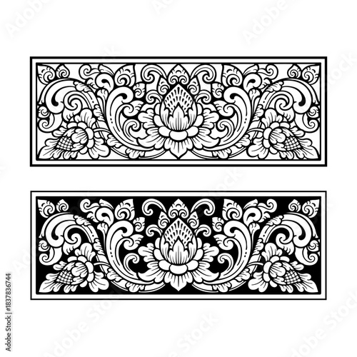 Balinese ornament line art vector premium 24