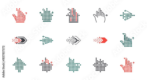 Collection of Pixelated Arrows and Cursor Icons in Various Designs.