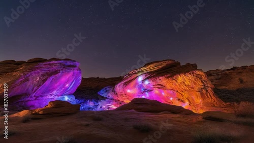 Light stone in the night