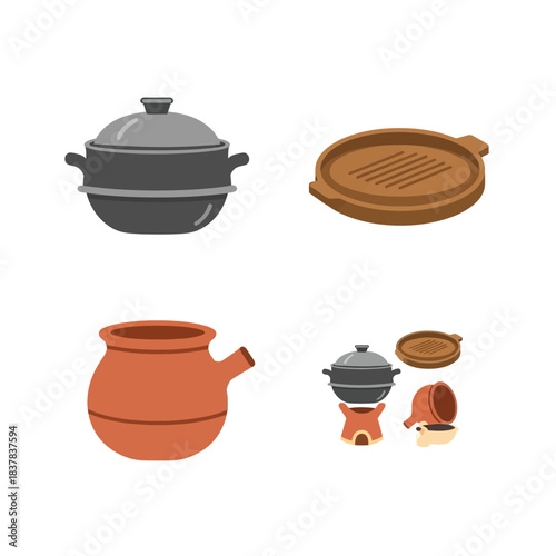 Collection of Various Cooking Pots and Utensils.