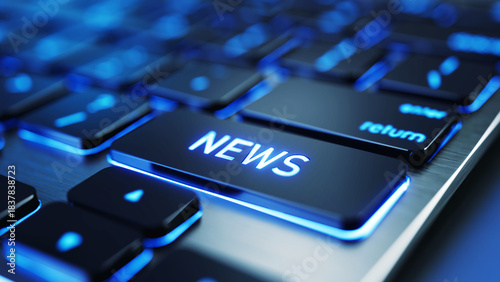 Foto News technology concept - News button on keyboard