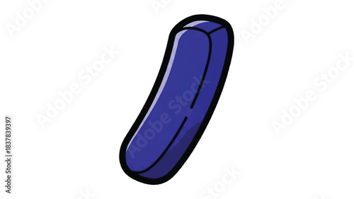 Stylized Dark Blue Capsule with Black Outline.