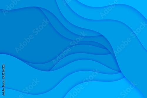 Abstract vector background with blue waves water. Ocean waves illustration.