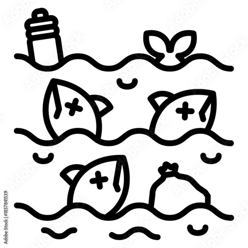 waste in rivers icon